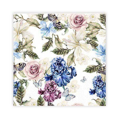 Kaffeservett 20p Blomsterfjäril