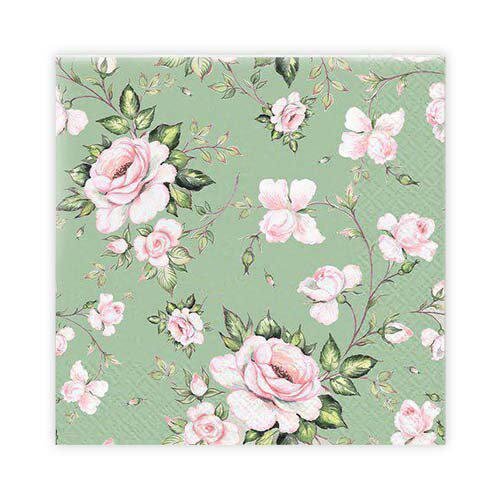 Kaffeservett 20p Rosa rosor