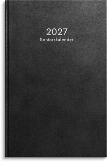 Kontorskalender 2027 svart konstläder