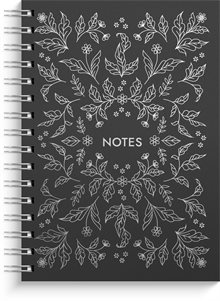 Anteckningsbok - Notebook - A5 Silver Flower